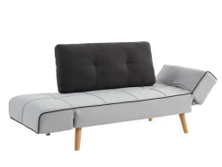Vente-unique Klik-Klak En Bz Slaapbank-Klik-Klak Bedbank Van Stof Ebaty Ii - Lichtgrijs En Antraciet