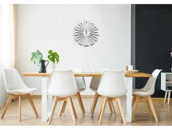EPIKASA Wandklok-Klok Geometrisch 2, Wit, Zwart, 50X1,5X50 Cm,