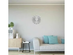 EPIKASA Wandklok-Klok Geometrisch 2, Wit, Zwart, 50X1,5X50 Cm,