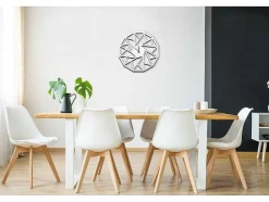 EPIKASA Wandklok-Klok Geometrisch 1, Wit, Zwart, 50X1,5X50 Cm,