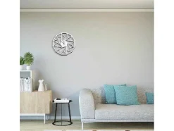 EPIKASA Wandklok-Klok Geometrisch 1, Wit, Zwart, 50X1,5X50 Cm,