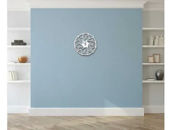 EPIKASA Wandklok-Klok Geometrisch 1, Wit, Zwart, 50X1,5X50 Cm,