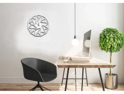 EPIKASA Wandklok-Klok Geometrisch 1, Wit, Zwart, 50X1,5X50 Cm,
