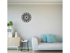EPIKASA Wandklok-Klok Geometrisch 4, Zwart, 50X1,5X50 Cm,
