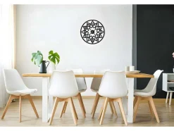 EPIKASA Wandklok-Klok Geometrisch 4, Zwart, 50X1,5X50 Cm,