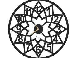 EPIKASA Wandklok-Klok Geometrisch 4, Zwart, 50X1,5X50 Cm,