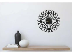 EPIKASA Wandklok-Klok Geometrisch 3, Zwart, 50X1,5X50 Cm,