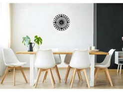 EPIKASA Wandklok-Klok Geometrisch 3, Zwart, 50X1,5X50 Cm,