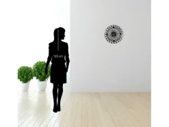 EPIKASA Wandklok-Klok Geometrisch 3, Zwart, 50X1,5X50 Cm,