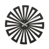 EPIKASA Wandklok-Klok Geometrisch 6, Zwart, Zilver, 50X1,5X50 Cm,