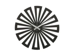 EPIKASA Wandklok-Klok Geometrisch 6, Zwart, Zilver, 50X1,5X50 Cm,