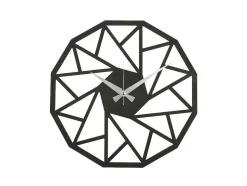 EPIKASA Wandklok-Klok Geometrisch 7, Zwart, Zilver, 50X1,5X50 Cm,