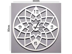 EPIKASA Wandklok-Klok Geometrisch, Wit, Zwart, 50X1,5X50 Cm,
