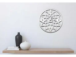 EPIKASA Wandklok-Klok Geometrisch, Wit, Zwart, 50X1,5X50 Cm,