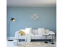 EPIKASA Wandklok-Klok Geometrisch, Wit, Zwart, 50X1,5X50 Cm,