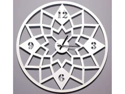 EPIKASA Wandklok-Klok Geometrisch, Wit, Zwart, 50X1,5X50 Cm,