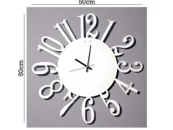 EPIKASA Wandklok-Klok Numbers 1, Wit, Zwart, 50X1,5X50 Cm,
