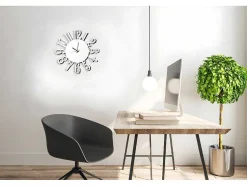 EPIKASA Wandklok-Klok Numbers 1, Wit, Zwart, 50X1,5X50 Cm,
