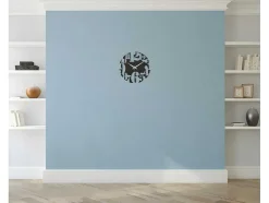 EPIKASA Wandklok-Klok Numbers 3, Zwart, Zilver, 50X1,5X50 Cm,