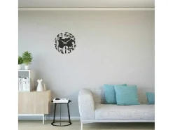 EPIKASA Wandklok-Klok Numbers 3, Zwart, Zilver, 50X1,5X50 Cm,