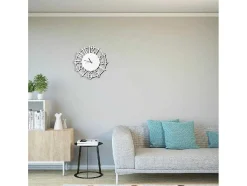 EPIKASA Wandklok-Klok Numbers, Wit, Zwart, 50X1,5X50 Cm,