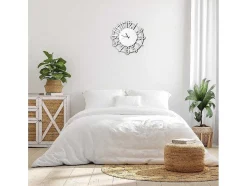 EPIKASA Wandklok-Klok Numbers, Wit, Zwart, 50X1,5X50 Cm,