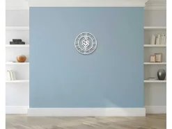 EPIKASA Wandklok-Klok Vintage 6, Wit, Zwart, 50X1,5X50 Cm,