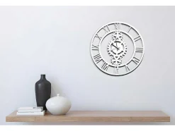 EPIKASA Wandklok-Klok Vintage 6, Wit, Zwart, 50X1,5X50 Cm,