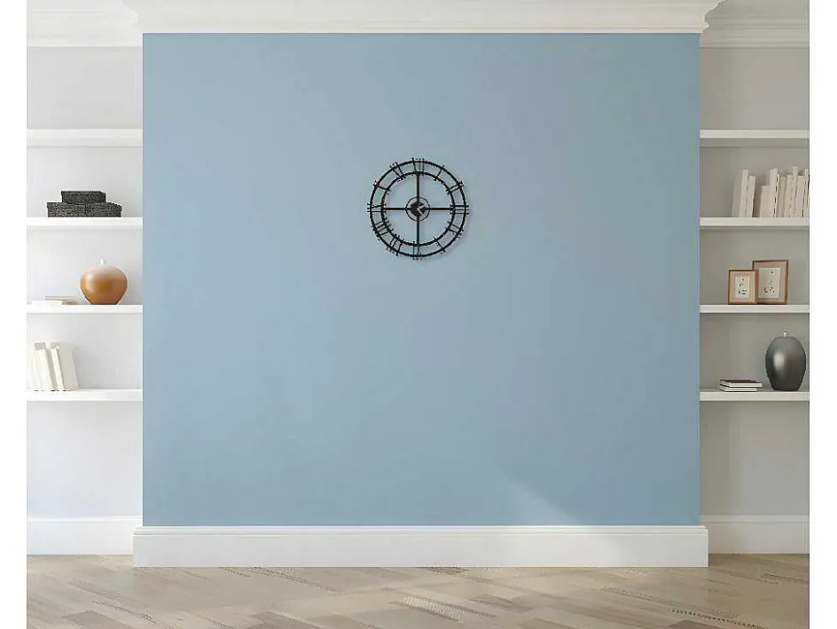 EPIKASA Wandklok-Klok Vintage 1, Zwart, Zilver, 50X0,16X50 Cm,