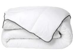 DREAMEA Dekbed-Knuffel Dekbed Silk Touch 200 X 200 Cm - 250 G/M - Wit Met Grijze Bies - Biesya