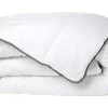 DREAMEA Dekbed-Knuffel Dekbed Silk Touch 140 X 200 Cm - 250 G/M - Wit Met Grijze Bies - Biesya