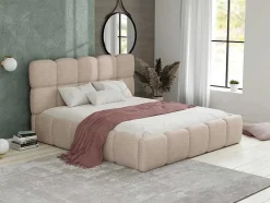 PASCAL MORABITO Tweepersoonsbed-Kofferbed - 160 X 200 Cm - Teddy-Stof - Beige - Damado - Van