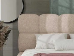 PASCAL MORABITO Tweepersoonsbed-Kofferbed - 160 X 200 Cm - Teddy-Stof - Beige - Damado - Van