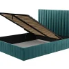 PASCAL MORABITO Fluwelen Bed-Kofferbed En Hoofdbord Met Verticale Stiksels - 180 X 200 Cm - Fluweel - Taupe - Larali - Van