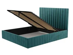 PASCAL MORABITO Fluwelen Bed-Kofferbed En Hoofdbord Met Verticale Stiksels - 180 X 200 Cm - Fluweel - Taupe - Larali - Van