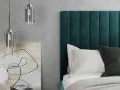 PASCAL MORABITO Fluwelen Bed-Kofferbed En Hoofdbord Met Verticale Stiksels - 180 X 200 Cm - Fluweel - Taupe - Larali - Van