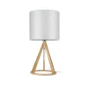 EPIKASA Lamp-Konan Meets Mirabella Tafellamp, Eiken, Chroom, Satijn, 30X30X57 Cm,