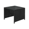 Vente-unique Kruk-Krukje Van Poly-Rattan Mcw-K35, Zwart, Kussen Lichtgrijs