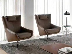 Angel Cerda Fauteuil Kunstleer-Kunstlederen Draaistoel Met Kussen 5044