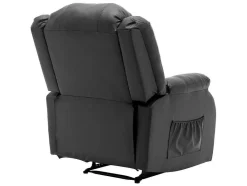 ModernLuxe Fauteuil Leer-Kunstleer Handmatig Verstelbare Relaxfauteuil Met Zijvak - Zwart