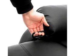 ModernLuxe Fauteuil Leer-Kunstleer Handmatig Verstelbare Relaxfauteuil Met Zijvak - Zwart