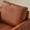 ModernLuxe Fauteuil Leer-Kunstleren Chesterfield Fauteuil Met Dik Kussen - Goud Metalen Poten - Bruin