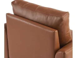 ModernLuxe Fauteuil Leer-Kunstleren Chesterfield Fauteuil Met Dik Kussen - Goud Metalen Poten - Bruin
