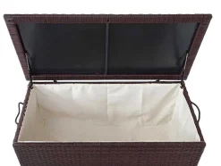 Vente-unique Tuinopslag-Kussenbox Van Polyrattan Mcw-D88 Iii, Premium Bruin, 63X135X52Cm 320L
