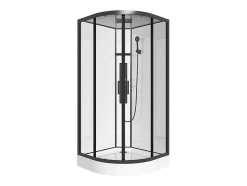 Shower & Design Douchecabine-Kwartcirkelvormige Douchecabine Met Massagestralen L90 X B90 X H215 Cm Solena