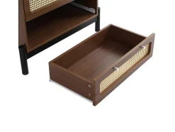 ModernLuxe Ladekast-Ladekast - 3 Pvc Rotan Lades Met Zwarte Poten - Bruin