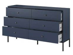 Vente-unique Ladekast-Ladekast Bogdan - 6 Laden - Blauw