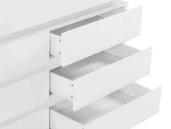 Vente-unique Ladekast-Ladekast Met 6 Lades - Met Ledverlichting - Mdf - Wit Gelakt - Flarancia