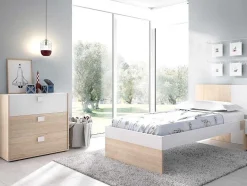 Vente-unique Ladekast-Ladekast Sonia - 3 Lades - Kleuren: Eiken En Wit