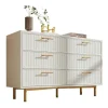 ModernLuxe Ladekast-Ladekast Versierd Met Verticale Strepen - 6 Lades - Wit
